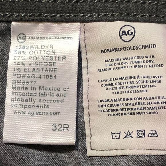 ag adriano goldschmied tellis 32 modern slim gray inseam 28 cotton blend - Picture 7 of 8